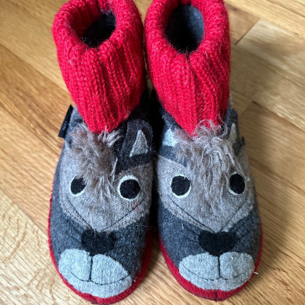 Garnet Hill Kids' Boiled Wool Slipper Booties